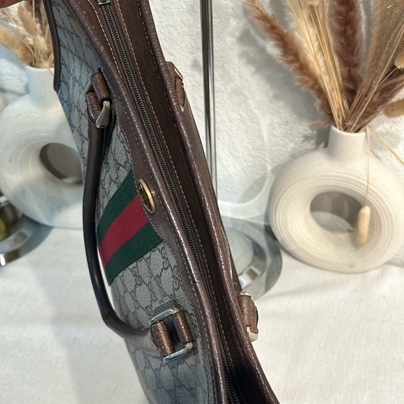 Authentic Gucci gg-canvas-web-sherry-line-hand-bag-beige-red-green unisex - Picture 9 of 17